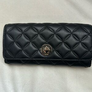 ♠️Kate Spade Natalia Quilted Turnlock Flap Large Continental Wallet, Black
